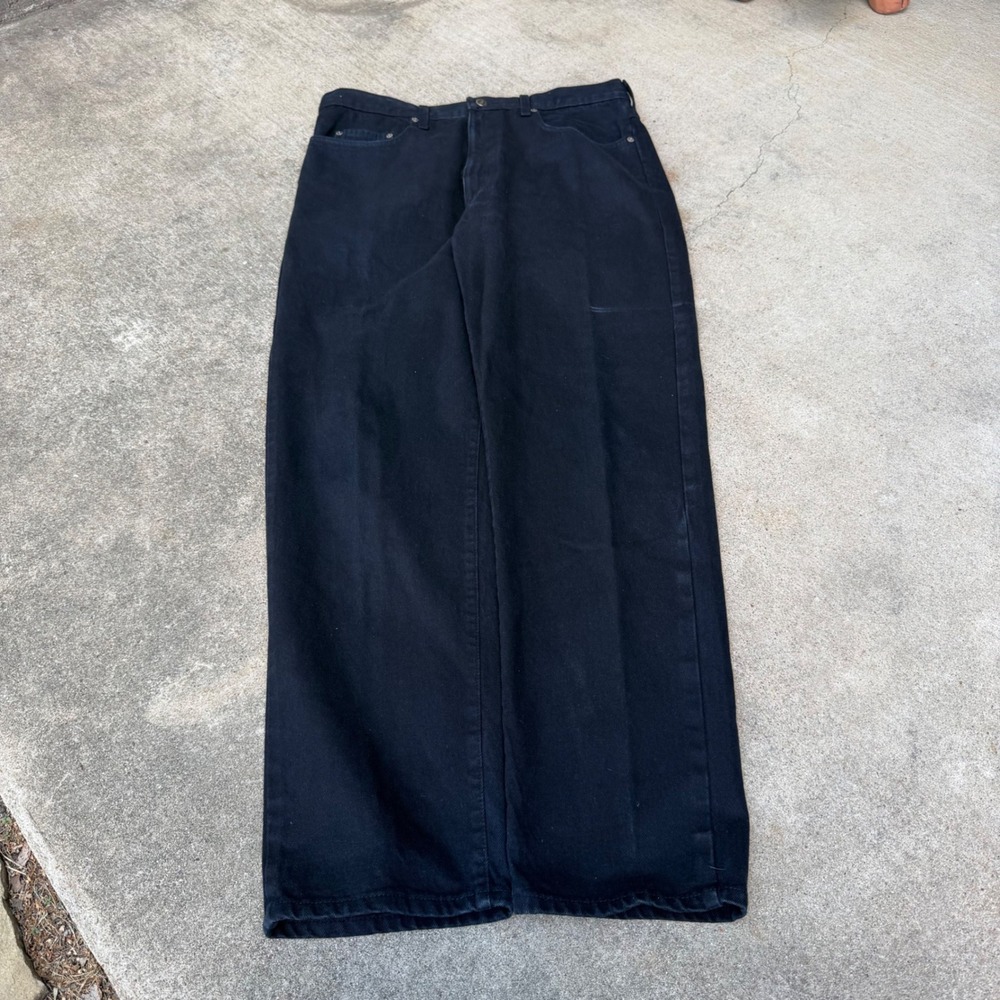 Vintage Perry Ellis America Black Denim Jeans Baggy Y2K Streetwear 35x32